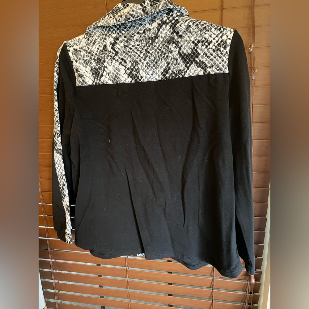 Ruby Rd. Black and White Bomber Jacket - Picture 3 of 3